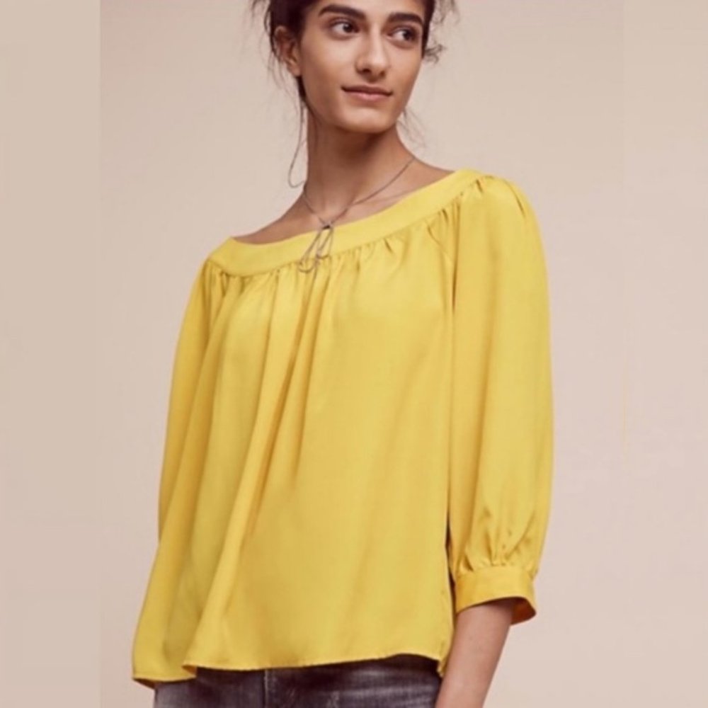Maeve Mustard Yellow Blouse Marigold - Picture 1 of 12